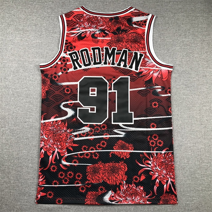Camiseta Chicago Bulls Dennis Rodman #91 Mitchell & Ness Lunar New Year Rojo